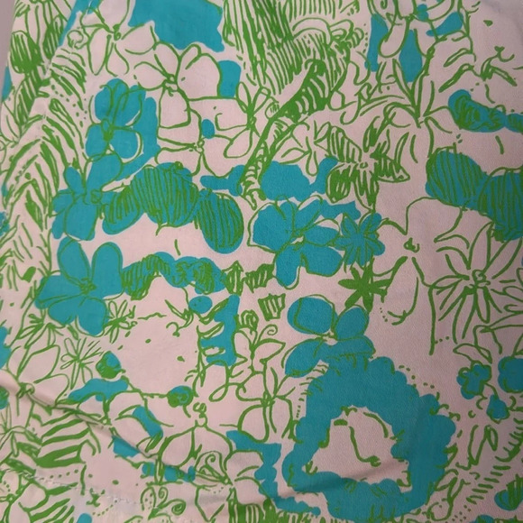 Lilly Pulitzer Shorts Callahan Limeade It’s a Zoo Lime Green Aqua Blue Size 0 - Picture 3 of 7